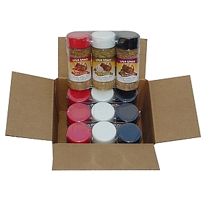 four 3-packs per case Spud Spikes Gourmet Potato Skin Rubs and Everyday Seasonings (Three Blends) (four 3-packs per case)