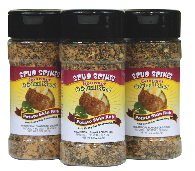 Spud Spikes Gourmet Potato Skin Rub and Everyday Seasoning Original Blend 3-pack