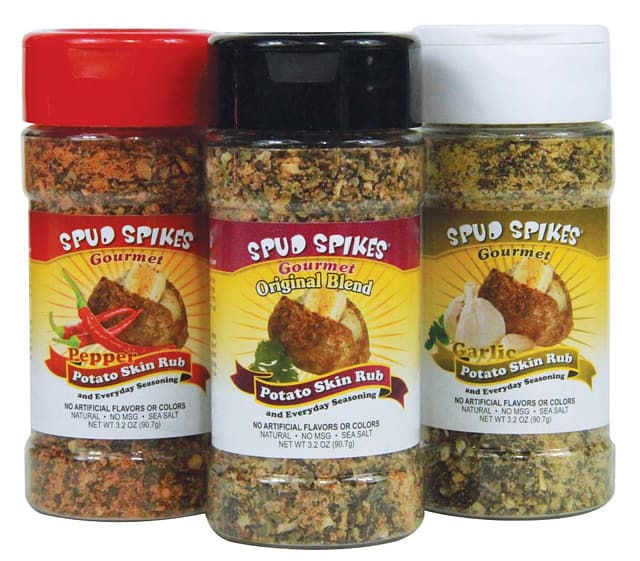 Spud Spikes Gourmet Potato Skin Rubs and Everyday Seasonings (Pepper, Original Blend, and Garlic)