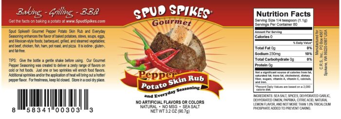 Spud Spikes Gourmet Everyday Seasoning Pepper Blend