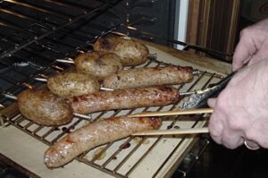Oven Brats and Potatoes with Spud Spikes